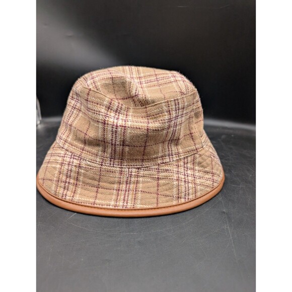 Steve Madden Women's Plaid Bucket hat Adult Camel Reversible Fall Style - Picture 1 of 8